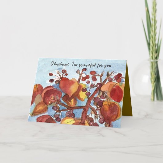 Happy Thanksgiving Husband Grateful For You カード (正面)
