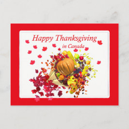 Happy Thanksgiving in Canada Cornucopia シーズンポストカード