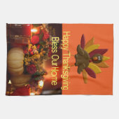 Happy Thanksgiving Kitchen Hand Towel Bless Home キッチンタオル (横)
