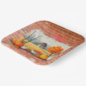 Happy Thanksgiving Modern Beautiful Fall ペーパープレート (傾斜あり)