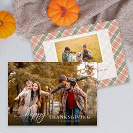 Happy Thanksgiving Modern Scrip Message 2 Photo シーズンカード