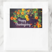 Happy Thanksgiving Nasturtiumスタンプ 長方形シール (バッグ)