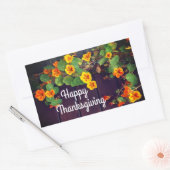 Happy Thanksgiving Nasturtiumスタンプ 長方形シール (封筒)