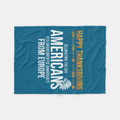 Happy Thanksgiving, Native American Truth_ America フリースブランケット (正面(横))