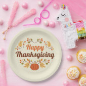 Happy Thanksgiving Paper Plate ペーパープレート (パーティー)