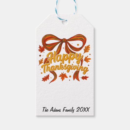 Happy Thanksgiving personalized gift tag ギフトタグ (正面)