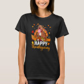 Happy Thanksgiving Pitbull Dog Turkey Tシャツ (正面)