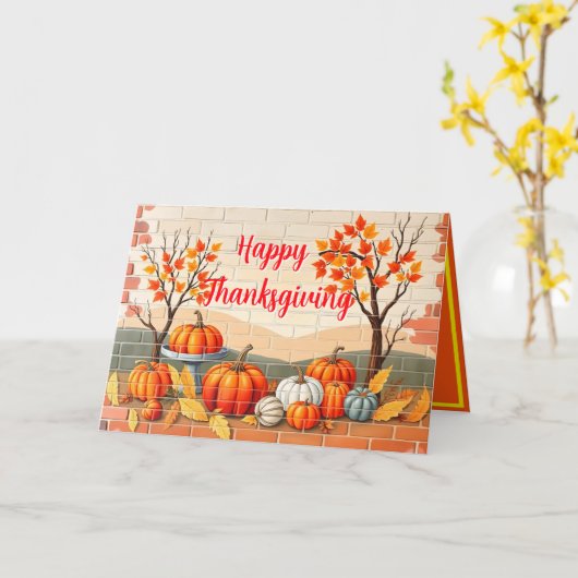 Happy Thanksgiving Popular Beautiful Fall カード (黄色い花)