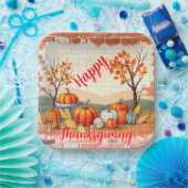 Happy Thanksgiving Popular Beautiful Fall ペーパープレート (パーティー)