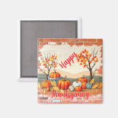 Happy Thanksgiving Popular Beautiful Fall マグネット (正面/裏面)