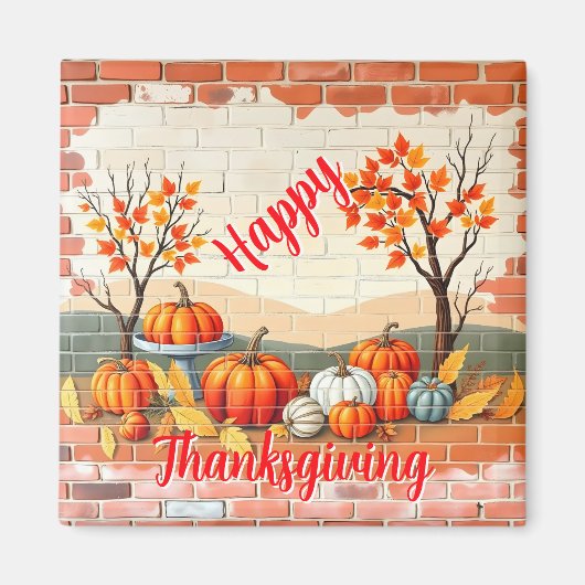Happy Thanksgiving Popular Beautiful Fall マグネット (正面)