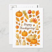 Happy Thanksgiving Postcard ポストカード (正面/裏面)