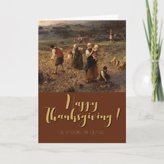 Happy Thanksgiving Potato Harvest Card L. Knaus カード (正面)