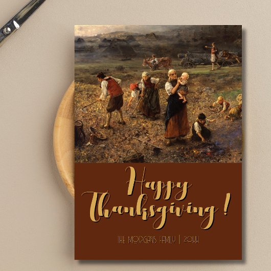 Happy Thanksgiving Potato Harvest Card L. Knaus カード