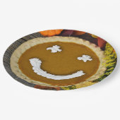 Happy Thanksgiving Pumpkin Pie ペーパープレート (アングル)