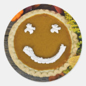 Happy Thanksgiving Pumpkin Pie ラウンドシール (正面)