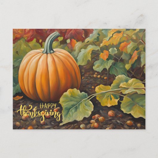 Happy Thanksgiving Pumpkin the Garden シーズンポストカード (正面)