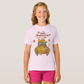 Happy Thanksgiving Pumpkin Truck | Cozy Autumn Tシャツ (正面フル)
