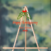Happy Thanksgiving red green leaves cherry name ye アクリルサイン (ニュートラル)