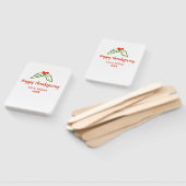 Happy Thanksgiving red green leaves cherry name ye ハンドファン (組立なし)