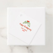 Happy Thanksgiving red green leaves cherry name ye フェイバータグ (インサイチュ)