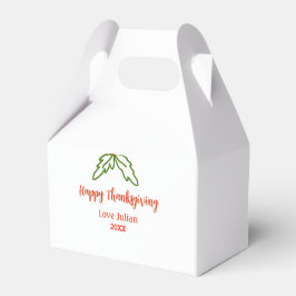 Happy Thanksgiving red green leaves cherry name ye フェイバーボックス