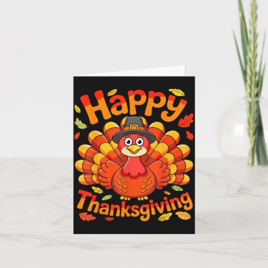 Happy Thanksgiving Shirt Men Women Kids Family Tur カード (正面)