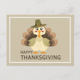 Happy Thanksgiving Simple Cute Funny Turkey ポストカード