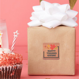 happy thanksgiving sticker スクエアシール