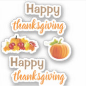 Happy thanksgiving Stickers シール (正面)