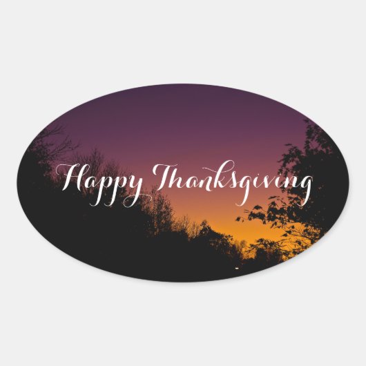 Happy Thanksgiving Stickers by RoseWrites 楕円形シール (正面)