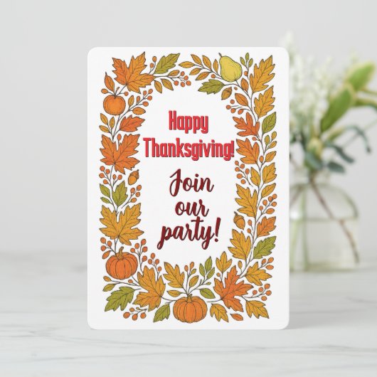 Happy Thanksgiving template 招待状 (スタンド正面)