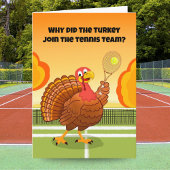 Happy Thanksgiving Tennis Turkey Riddle カード