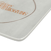 Happy Thanksgiving text leaf circle カッティングボード (角)