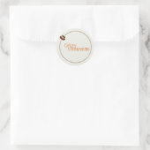 Happy Thanksgiving text leaf circle ラウンドシール (バッグ)