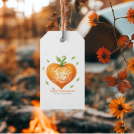 Happy Thanksgiving Thankful Heart Pumpkin  ギフトタグ