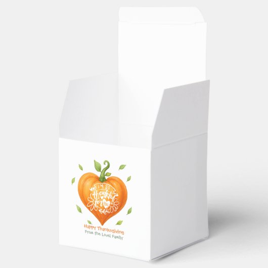 Happy Thanksgiving Thankful Heart Pumpkin  フェイバーボックス (オープン)