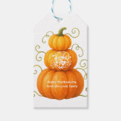 Happy Thanksgiving Thankful Pumpkins ギフトタグ (正面)