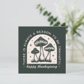 Happy Thanksgiving thankful quotes green mushroom シーズンカード (スタンド正面)