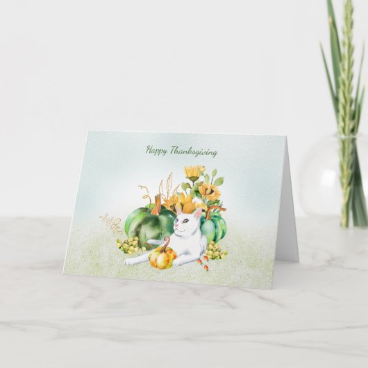 Happy Thanksgiving The Cat サンキューカード (正面)