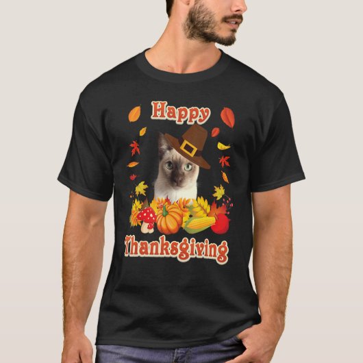Happy Thanksgiving Tonkinese Cat I'm Thankful For  Tシャツ (正面)