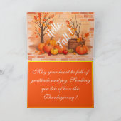 Happy Thanksgiving Trendy Beautiful Fall カード (内部)