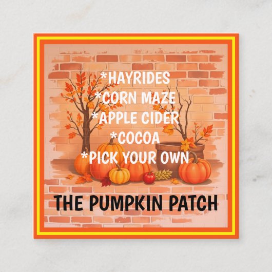 Happy Thanksgiving Trendy Beautiful Fall スクエア名刺 (正面)