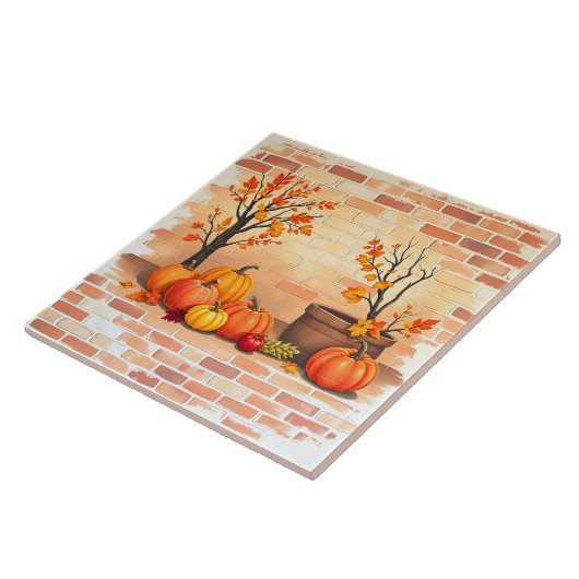 Happy Thanksgiving Trendy Beautiful Fall タイル (側面)