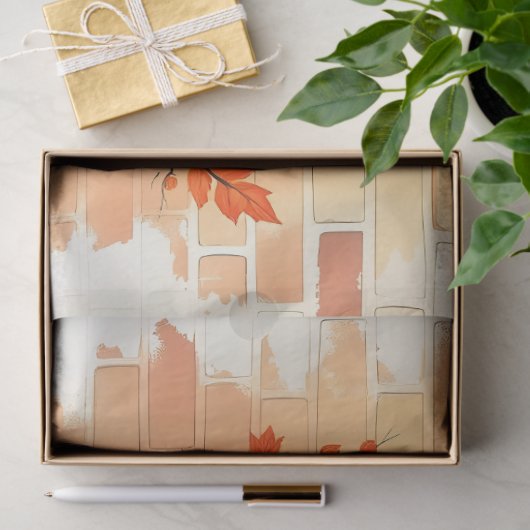 Happy Thanksgiving Trendy Beautiful Fall 薄葉紙 (ギフト)