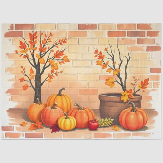 Happy Thanksgiving Trendy Beautiful Fall 薄葉紙 (正面)