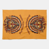 Happy Thanksgiving Turkey キッチンタオル (横)