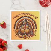 Happy Thanksgiving Turkey スタンダードランチョンナプキン (インサイチュ)
