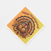 Happy Thanksgiving Turkey スタンダードランチョンナプキン (角)