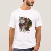 Happy Thanksgiving Turkey Cat Tシャツ (正面)